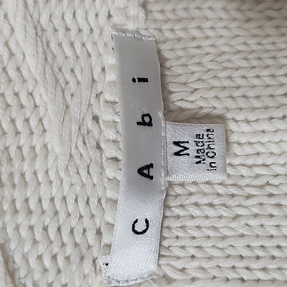 Cabi 297 M Cream "Socialite" Knit Open Front Cardigan Sweater jacket - Picture 8 of 14